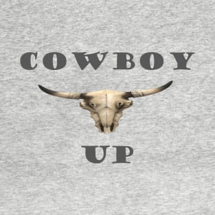 Cowboy  up 3D Bulls Skull T-Shirt